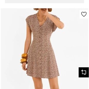 Mango Brown Floral Mini Dress